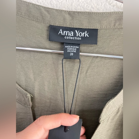 Arna York DRESS BIANCA TIERED  collection women’s dress size 20 on olive green - Picture 2 of 8